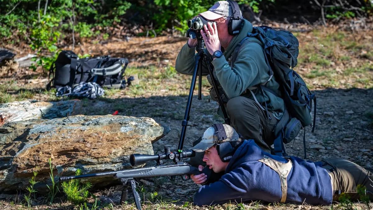 NRL Hunter competitors wearing hearing protection in a field stage