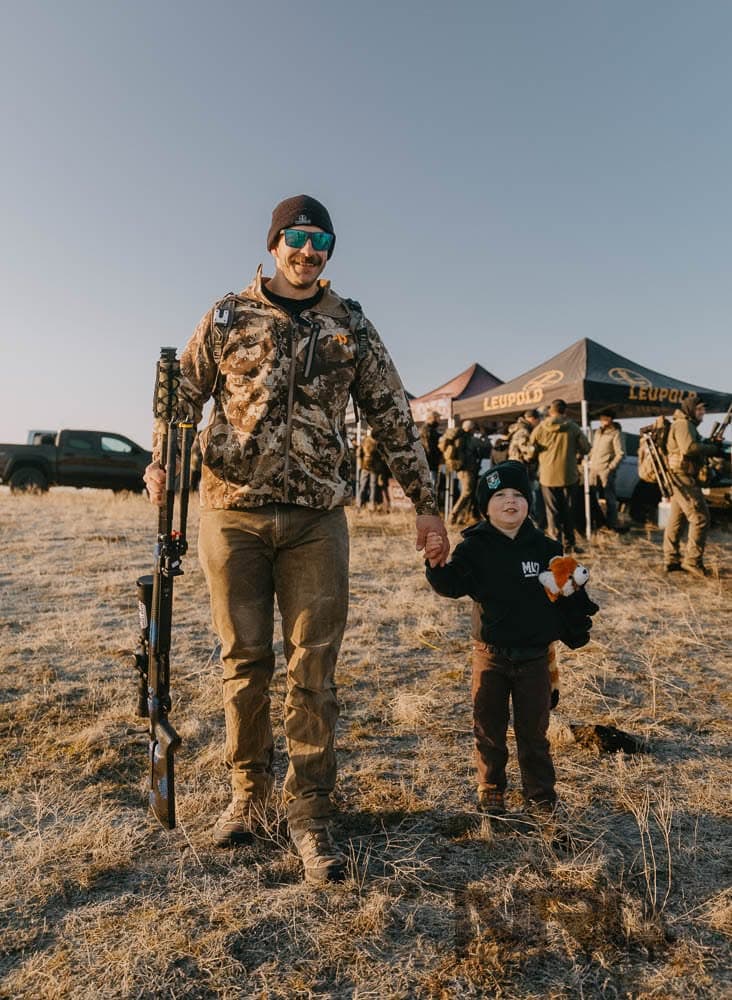 Young Guns competitor walking with family at an NRL Hunter event